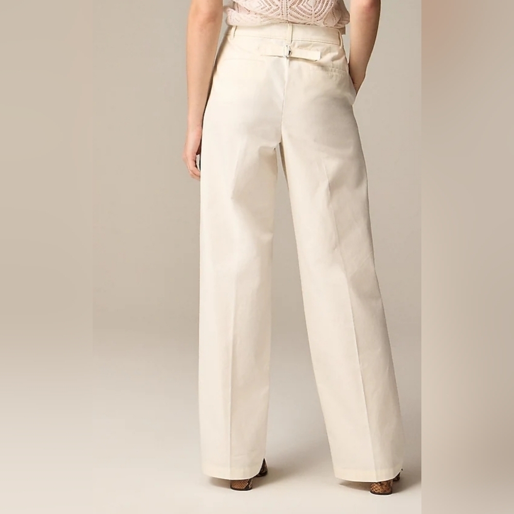 J Crew Full-length wide-leg trouser in cotton blend - Picture 3 of 9